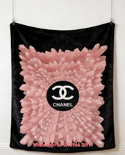 Chanel Pink Crystal Print Flannel Throw Blanket IMG_7170